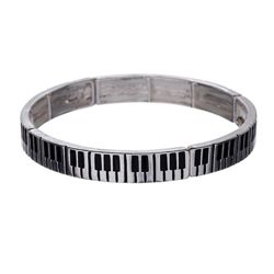 Piano Key Stretch Bracelet - Silver plated - B2367